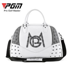 PGM 유행리벳 디자인 휴대용 대용량 다용도 경량 여성용 골프백 보스턴백, 화이트