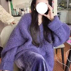 니트 탑 벨벳 스커트 여성 프랑스 스타일 보라 투피스