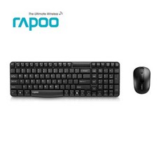 Rapoo 2.4 그램 USB 무선 키보드 마우스 콤보 음소거 마우스 방수 키패드 키트 세트 Fn 멀티미디어 키 Wind, 02 Black, 한개옵션
