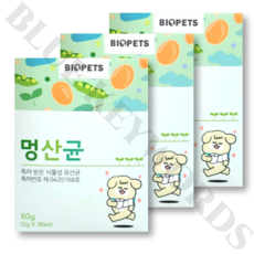 바이오펫츠 멍산균 30포 X 3박스, 60g, 3개 - 멍산균