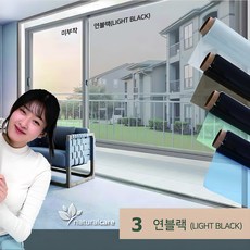 네추럴케어 무점착 인테리어 창문필름 자외선차단 사생활보호 단열필름 고정폭 1m 아파트 베란다 단열시트 간편시공, 연블랙 투명
