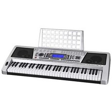 AW 61 키 전기 키보드 오르간 LCD 화면 MIDI 실버 악보 스탠드 디지털 37x14x5 개인 전자 피아노 w 수동, Silver_One Size, 상세 설명 참조0, Silver