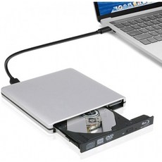 iMac MacBook Pro OS 및 Windows 7 8 10 PC Silver용 JOTEC 외장 USB 3.0 및 USB C 블루레이 콤보 블루레이 Palyer DVD-rw 드, 단일옵션