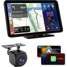 PASLDA 최신 무선 휴대용 자동차 스테레오(Apple Carplay/Android Auto/Mirror Link 포함) Dash Mount 터치스크린 멀티미디어 플레이어 B, CAS01 미국직구