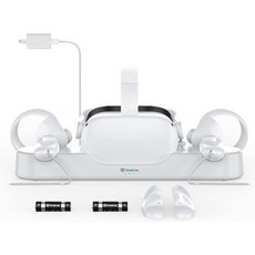 Smatree 충전 도크 오큘러스 퀘스트 2/메타 2 VR 컨트롤러 헤드셋, With Adapter, 1개