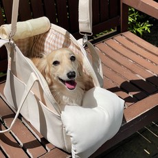 우후루스튜디오 강아지 기내용 코튼 슬링백 포대기 이동가방,