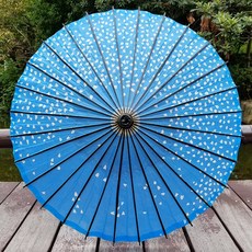 레트로 골동품 오일 종이 우산 일본식 중국 전통 수공예 우산 일본 레스토랑 전골 레스토랑 장식 우산, 84Cm 블루 스타 도트, 1개