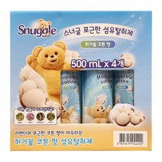 스너글 허거블 코튼 섬유탈취제 500ml x 4개입, 4개, 허거블 코튼향