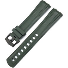 Wscebck 19mm 20mm 21mm 곡선 끝 형광 고무 시계 밴드 핏 포 오메가 스피드마스터 문 워치 시마스터 300 AT150 소프트 팔찌 (컬러 : 26mm 사이즈