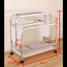 수세미 걸이 정리대 트레이 무타공 꽂이 물빠짐 도구 주방 수납 스테인레스 스틸 커팅 보드 나이프 홀더 용품 랙 프레임 벽걸이 WY5, [01] SMALL - wy무도구