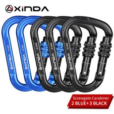 8자하강기 XINDA-야외 암벽 등반 카라비너 25KN 안전 커넥터 잠금 알루미늄 합금 스프링 장착 게이트 버클, 09 Screw-5pcs