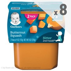 거버 2단계 버터넛 스쿼시 퓨레 이유식 226g x8팩 2nd Foods Baby Food Butternut Squash, 1p, 버터넛스쿼시