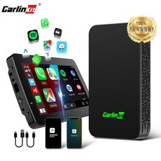 CarlinKit 5.0 무선 CarPlay 안드로이드 자동 자동차 어댑터 블랙 Wi-Fi 2.4 & 5G 자동차 전자 안드로이드 자동차 무선 동글 지원 GPS 자동차 버튼 특징, 365일 보증 365일 보증