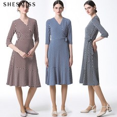 쉬즈미스 쉬즈미스(SHESMISS) 패턴 랩 원피스 (택가격: 228000원)