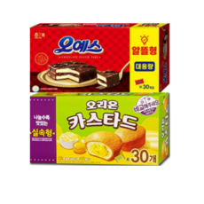 해태 오예스30입 오리온 카스타드30입, 690g, 1개