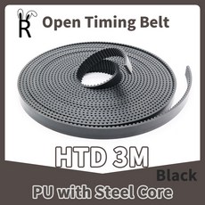 스틸 코어 블랙 오픈 타이밍 벨트 폴리우레탄 PU HTD3M 동기 3M 너비 9mm 10mm 15mm~40mm(787956), 06 25mm_05 20M_01 Black, 1개