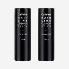 로브로제 카페인 헤어 라인 쿠션 스틱 3g / 흑채 M자 빈모 정수리 가르마 커버, 2개, 라이트브라운(자연갈색)