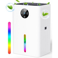 제습기 1.8L(60온스) 가정용 제습기 자동 꺼짐 절전 모드 자동 해동 욕실 침실 지하실 RV용 효율적이고 조용한 휴대용 소형 제습기 (1800ML)