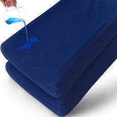 Waterproof Changing Pad Cover/Change Table Cover S 방수 기저귀 교환 패드 커버/교환 테이블 커버 시트 2팩 네이비 블루 남아 및 여아용, 1개