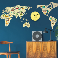 세계지도벽시계