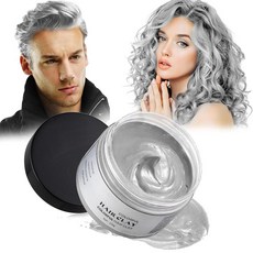 Hair Wax Color Temporary Dye White Dye Washable Colored for Men Women Kids Daily Party Cosplay Hall, Grey