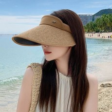 나뭇잎 썬캡 여성 햇빛가리개 모자