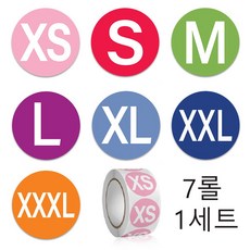 바이트 옷 사이즈 라벨 스티커, 500개, 7롤 7롤, 500개