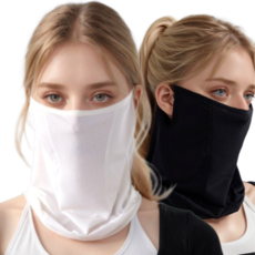 트레조르 자외선 차단 쿨 스포츠 골프 마스크 1+1, 블랙+화이트, 2개 블랙+화이트, 2개