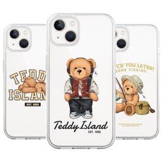 Teddy Island Cozy 클리어 젤리 케이스 갤럭시 A12 M12 A32 A42