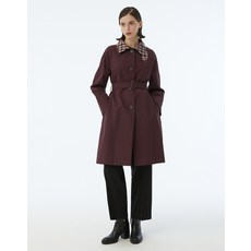 23FW [50%세일][스테디셀러]와인 체크배색 코트 WKCO3D805D3