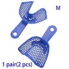 10pcs 치과 인상 트레이 플라스틱 스틸 치아 홀더 치과 악기 치과 재료 치과 도구, M size(1 pair)_2