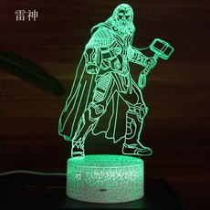(관부가세포함) USB 무드등 King Iron Man Marvel Black Panther 3D USB plug LED night light bedroom lamp creative birthday -602643879117, 화려한컬러 풀 (아이언 맨 마스크 -210) 크랙