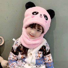 유아 후드워머 팬더캐릭터 올인원비니 바라클라바