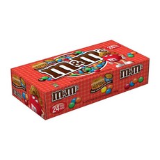 M&M's M&M'S Peanut Butter Chocolate Candy 엠앤엠즈 리얼 피넛 버터 초콜렛 캔디 싱글 사이즈 홀리데이 스낵 크리스마스 디저트 파티 간식 24개입 1108.8g, 1개
