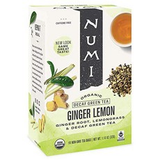 Numi Organic Tea Ginger Lemon 16 Count Box of Tea Bags (Pack of 6) Decaf Green Tea (Packaging May V, 1개, 1.01kg