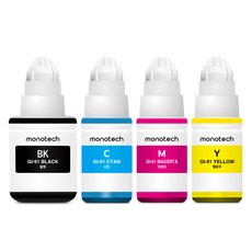 모노테크 캐논 호환 GI-91 무한 잉크 세트 G3971 G3920 G3960 G3970 G2970 G2960, 1세트, 4색