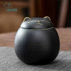 고양이 유골용 항아리 검은 모양, black, 1개