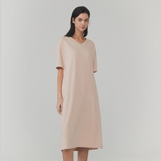 세컨스킨 오가닉코튼 데일리 5부소매 포켓 롱드레스 SD9300