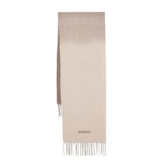 Jacquemus 자크뮈스머플러 베이지 토프 브라운 그라데이션 울 목도리
