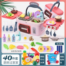 Dec.09 259번 어린이 소꿉놀이 키친 바비큐 에뮬레이션 밥 짓기 소풍보이 야외완구 3-6세 5Z, 빨 간 바 비 큐 바구니 + 과일 체 절 러 + 카 트