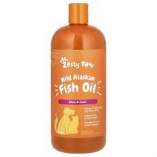 Zesty Paws (제스티 포우즈) 야생 알래스카 피쉬 오일 반려견 및 반려묘용 모든 연령 946ml(32fl oz), 1개