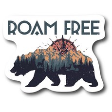 Roam Free 다채로운 냉장고 자석 | UV 프린트 10.2cm4인치 주방 장식 액세서리 멋진 디자인 모험 야외 자연 캠핑 하이킹 여행 산악 황야 탐험 CSM1549 147