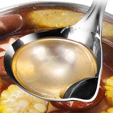 스텐 기름분리 국자 / 주방용품 스테인레스 건더기분리국자, 1P