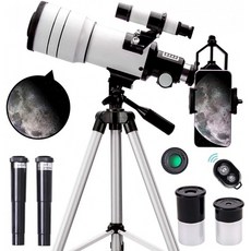 어린이 및 성인 및 초보자를위한 ToyerBee 망원경 70mm 조리개 300mm 천문 굴절 망원경 (15X-150X) 조