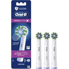 구강B 크로스 액션 전동 칫솔 교체 브러시 헤드 리필 3카운트, Green/yellow_3 Count (Pack of