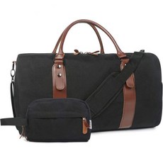 Oflam Duffle Bag for Men 캔버스 위켄더 오버나이트 백 신발칸과 세면도구가 있는 수하물 여행 가방 휴대, [C] Black 900D