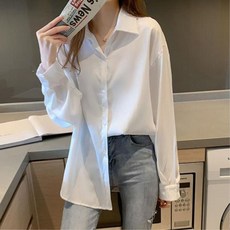 여자 벌룬 소매 루즈핏 오버핏 셔츠 여성가을셔츠