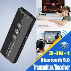 VIKEFON 3 IN 1 Bluetooth 수신기 송신기 스테레오 Bluetooth 5.0 4.2 오디오 AUX 3.5mm 잭 (TV 용) PC 차량용 키트 무선 어댑터|무선, 1개, 블루투스 v5.0, Standard