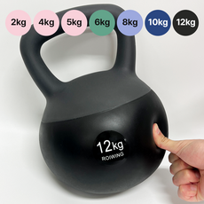ROIWING 소음 없는 투톤 말랑한 소프트 스윙 케틀벨 1개 12kg 블랙베리 상품 이미지