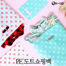 [뽁뽁이닷컴] PE 도트 쇼핑백-땡땡이 팬시봉투 비닐봉지 쇼핑백 포장, PE도트(5호)-민트-50매